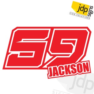 59 Racing Number 3 X Custom Race Numbers and Name Stickers Motocross Kart Decals Mx Dirt ...