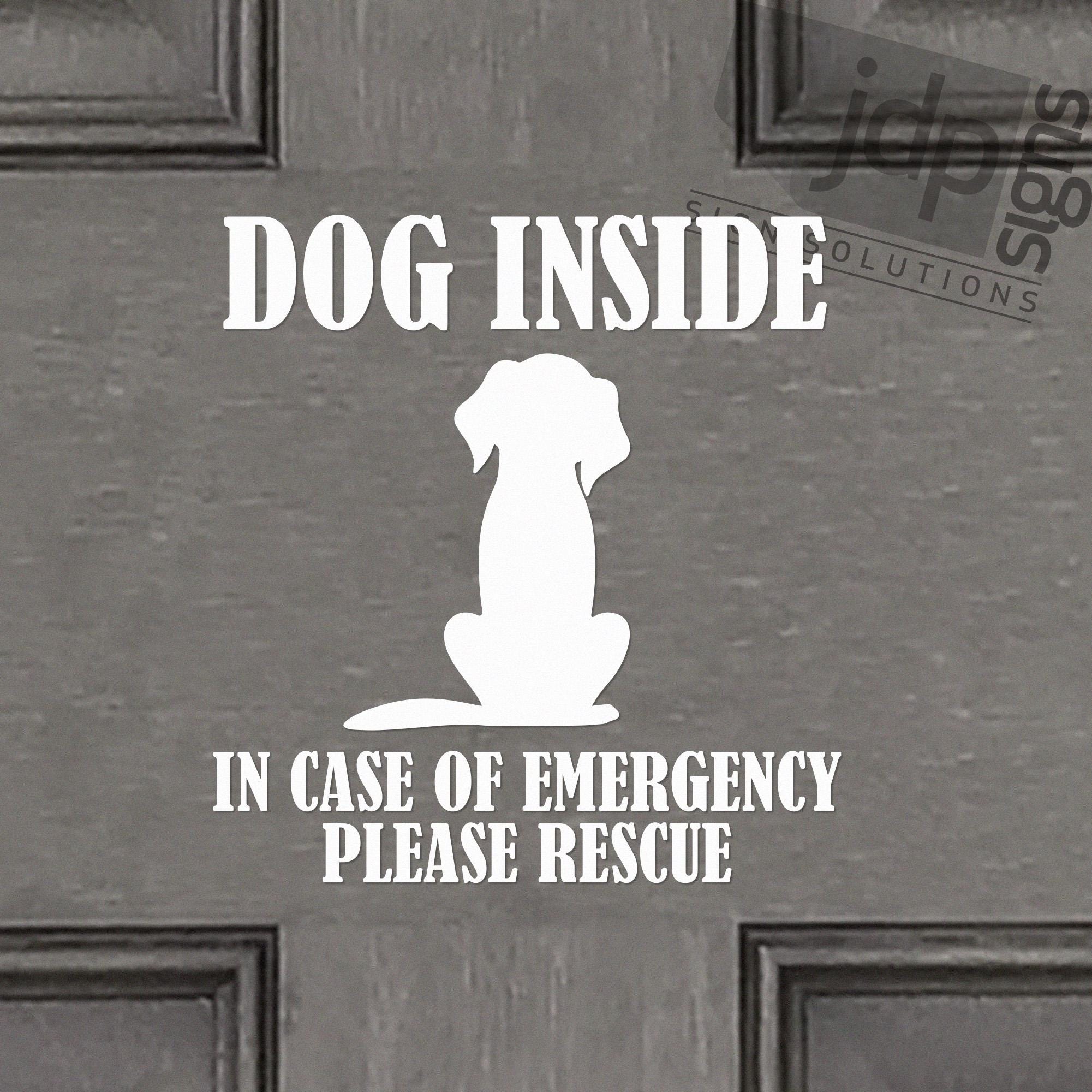 Emergency Dog Rescue Window Door Sticker - Pets Inside Rescue Decal - 6 ...