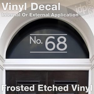 Etched Door House Number Vinyl Decal Sticker - 5 Size Options - Eaves