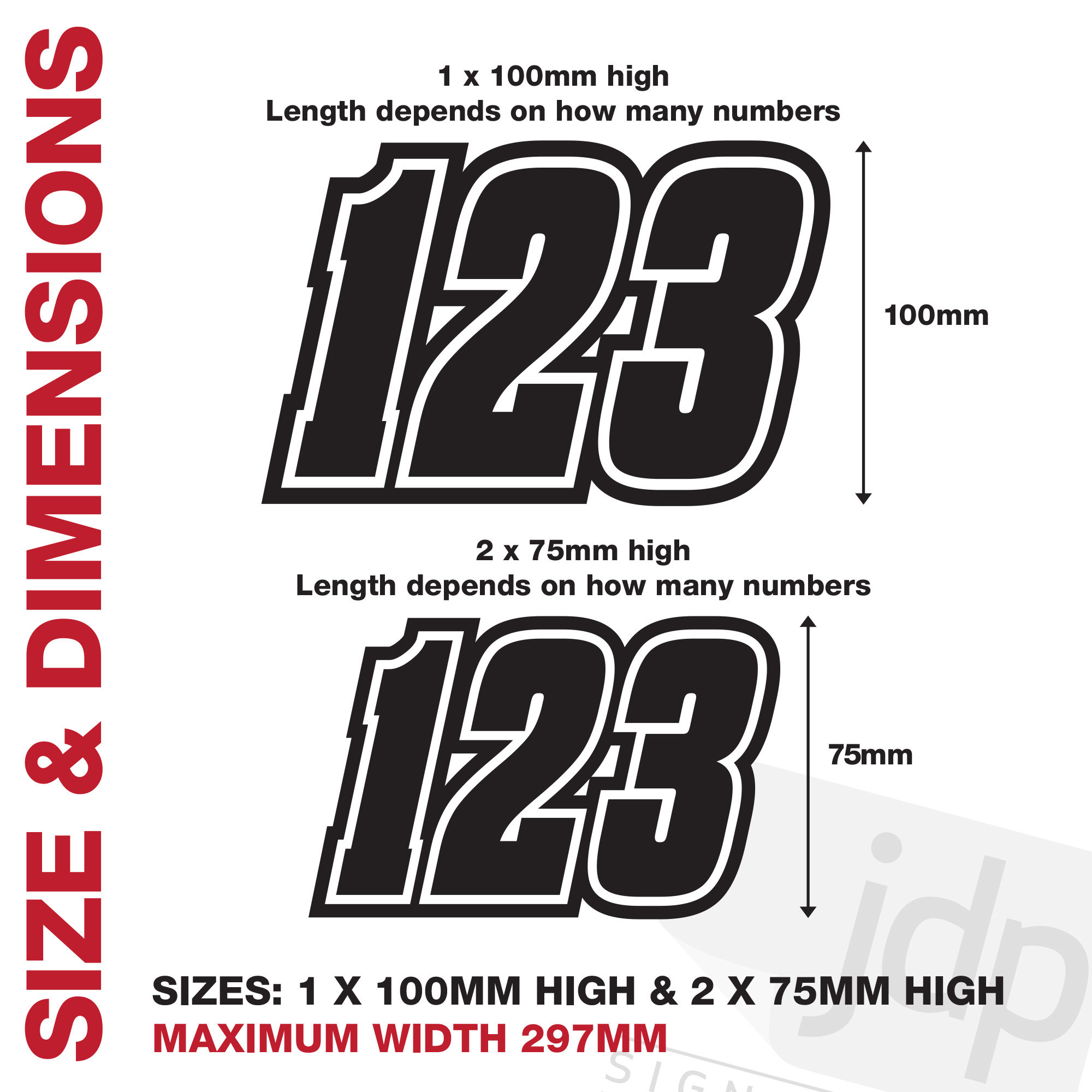 3 Adesivi In Vinile Con Numeri Di Gara Personalizzati Per - Foto 2