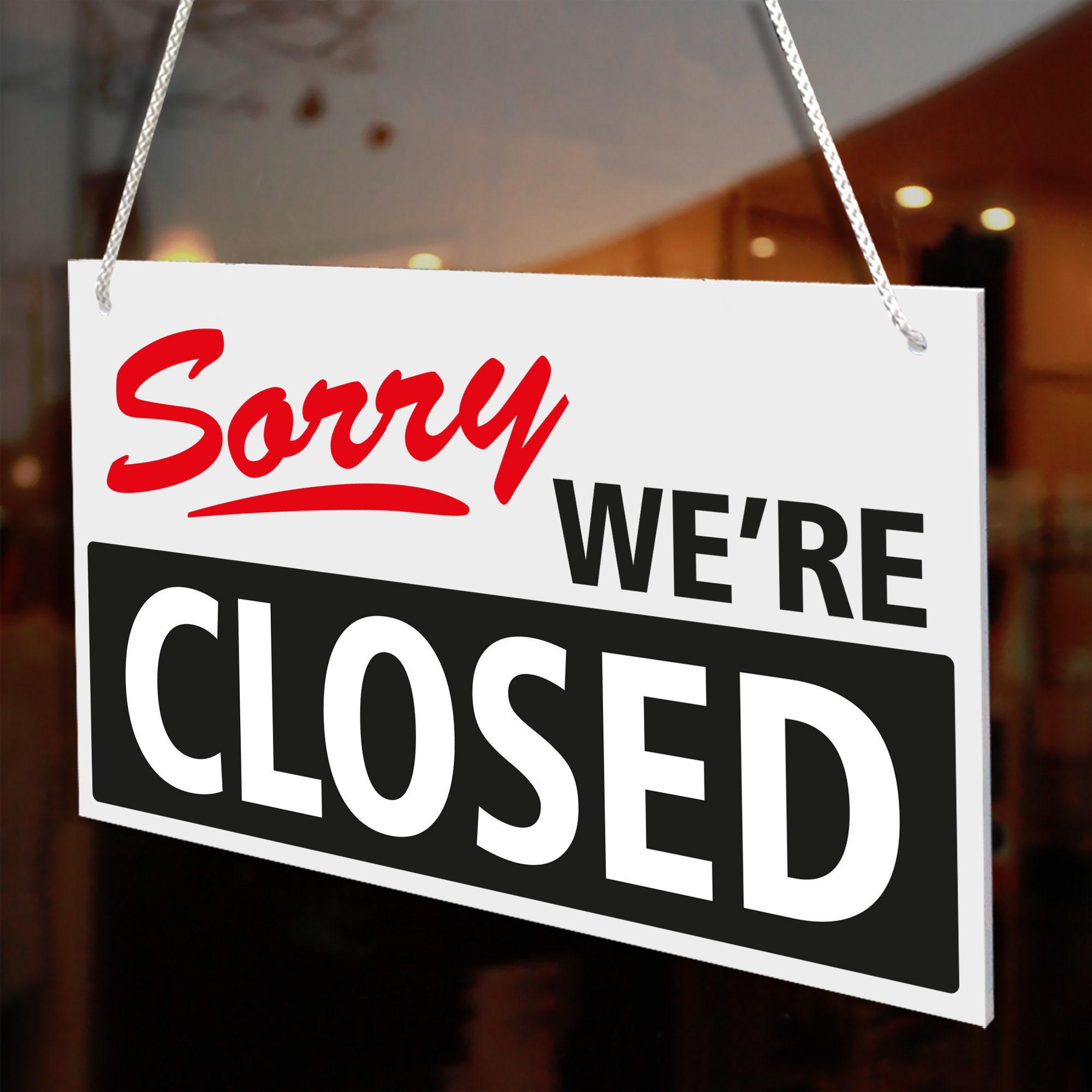 SHOP WINDOW DOOR SORRY FULLY BOOKED TODAY 3MM RIGID HANGING SIGN ANY COLOUR SHOP WINDOW DOOR SORRY FULLY BOOKED TODAY 3MM RIGID HANGING SIGN ANY COLOUR