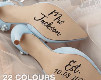 Custom Wedding Shoes Vinyl Sticker Decals - Bride Shoes Decals - Wedding Sticker - 22 Colours Available - Palace