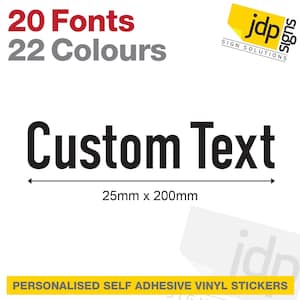 x2 autocollants personnalisés en vinyle pour cadre de vélo BMX 25 mm x 200 mm maximum - 22 couleurs disponibles