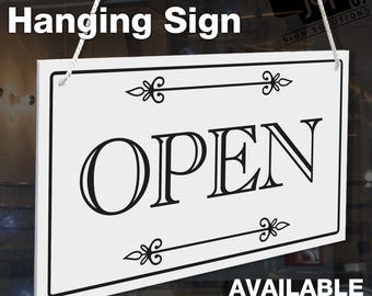 Decorative Open & Closed 3mm Rigid 140mm x 230mm Sign, Shop Window Door - 21 Colours