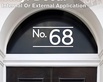 Fanlight Door House Number Vinyl Decal Sticker - 5 Size Options - 10 Colours Available - Eaves