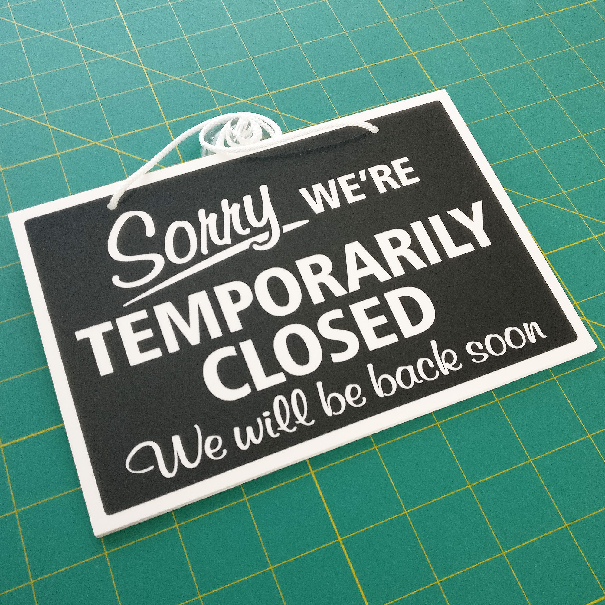 Sorry We're Temporarily Closed 3mm Rigid 140mm X 200mm Sign, Shop ...