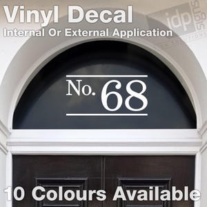 Fanlight Door House Number Vinyl Decal Sticker - 5 Size Options - 10 Colours Available - Standard