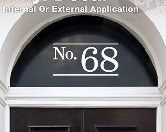 Fanlight Door House Number Vinyl Decal Sticker - 5 Size Options - 10 Colours Available - Standard