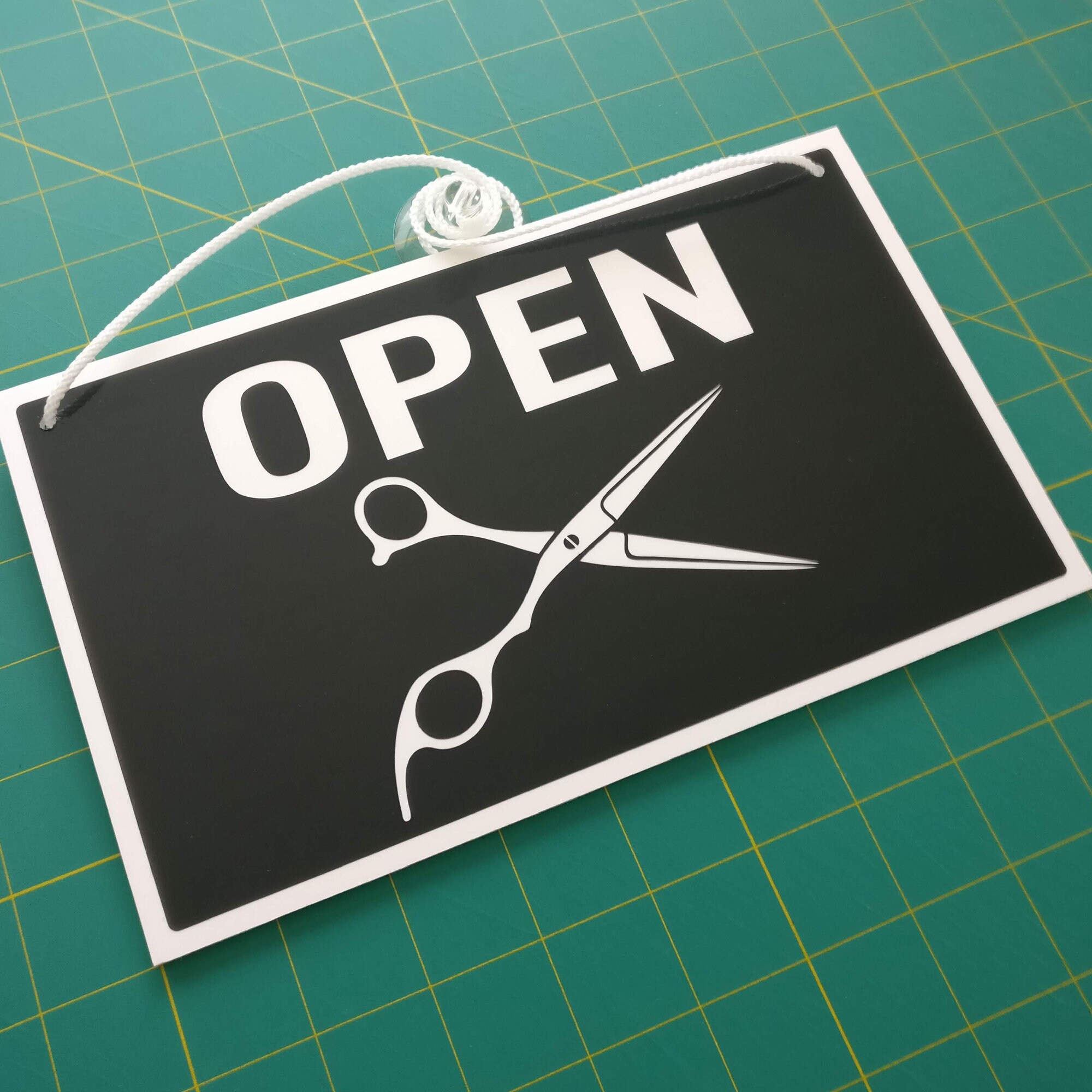 Barbers Open and Sorry Closed 3mm Rigid 140mm X 230mm Sign, Shop Window ...