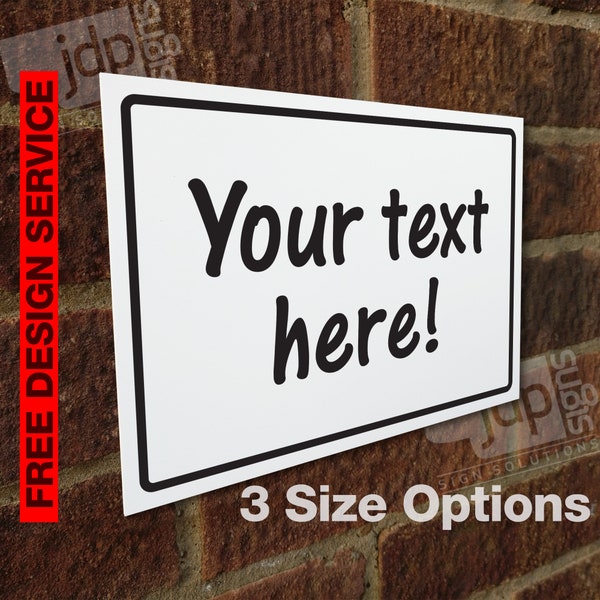 Op maat gemaakt gepersonaliseerd tekstbord Extern 3 mm stijf PVC-bord - 3 maatopties