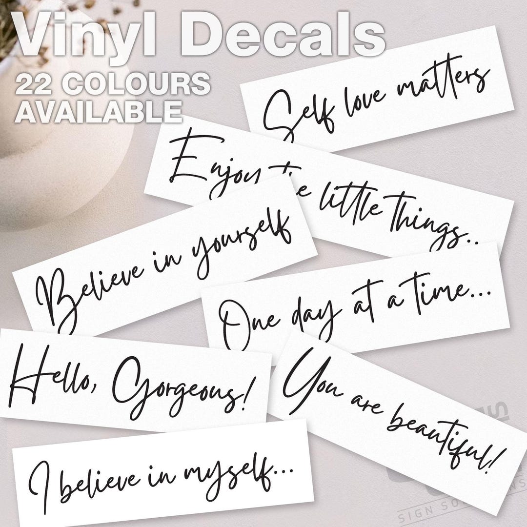 Motivational Self Love Vinyl Decal Stickers - Positivity Sticker - 26 ...