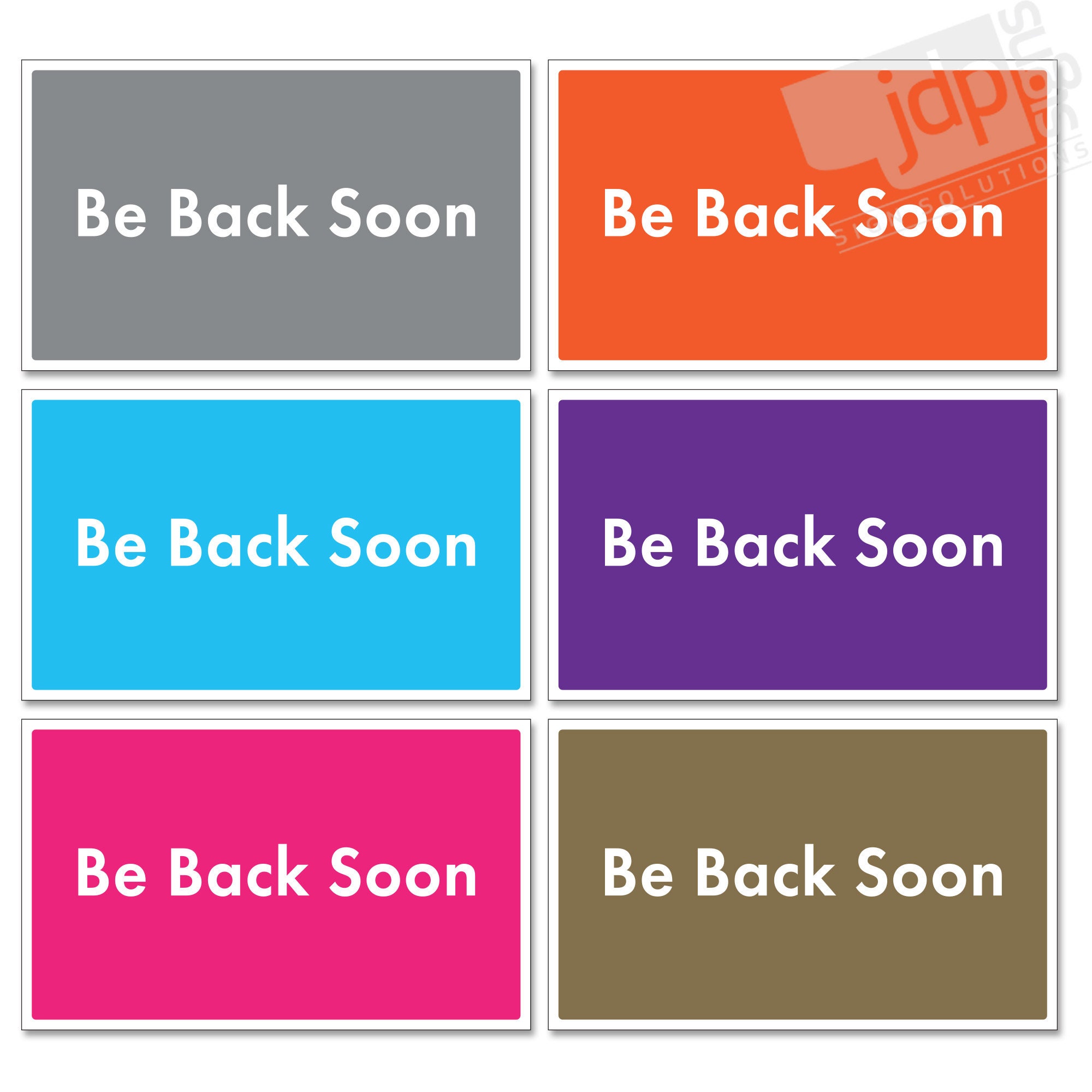 Be Back Soon Hanging Sign, Shop Window/door - 120mm X 200mm Sign - 21 ...