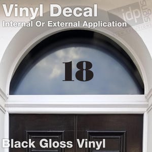 Black Fanlight Tür Hausnummer Vinyl Aufkleber Aufkleber - 3 Größenoptionen - Bauer