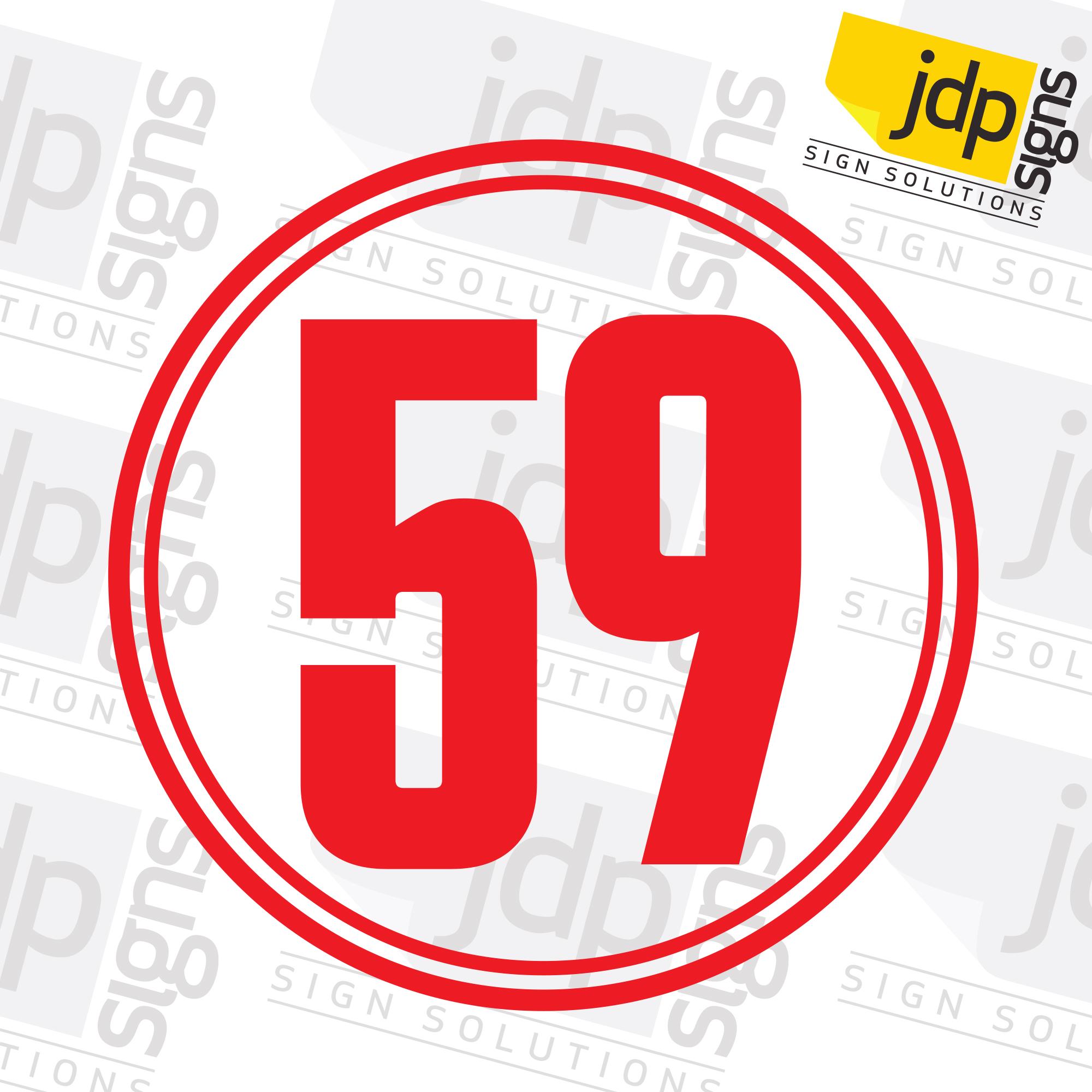 2 X Custom Circle Race Numbers Vinyl Stickers Motocross Kart Decals Mx ...
