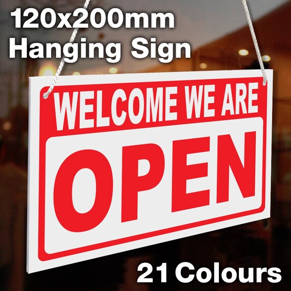 Welcome We Are Open / Sorry We Are Closed 3mm Rigid 120mm X 200mm