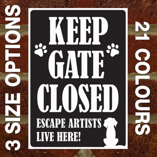 Insegna In Metallo Retrò Keep Gate Closed Dog - Cartello Umoristico In Alluminio Vintage 20x30 Cm Con Fori, Per Casa, Bar, Cucina, Giardino - Impermeabile E Anti Ruggine