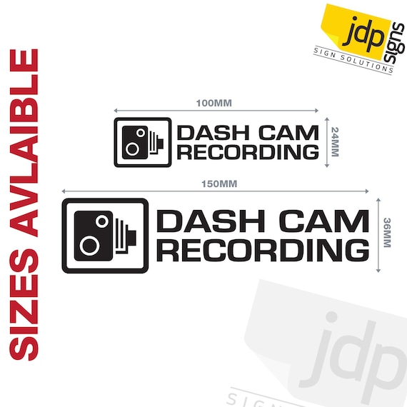 Adesivo in vinile per auto con telecamera di sorveglianza e finestra di registrazione - Telecamera CCTV - 2 opzioni di dimensioni - 22 colori disponibili - Italia