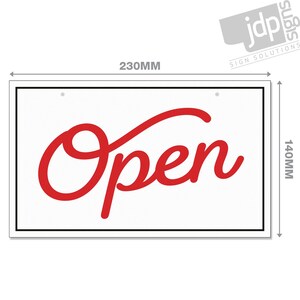 Open Closed 3mm Rigid PVC White Shop Door Window Sign With Suction Cup ...