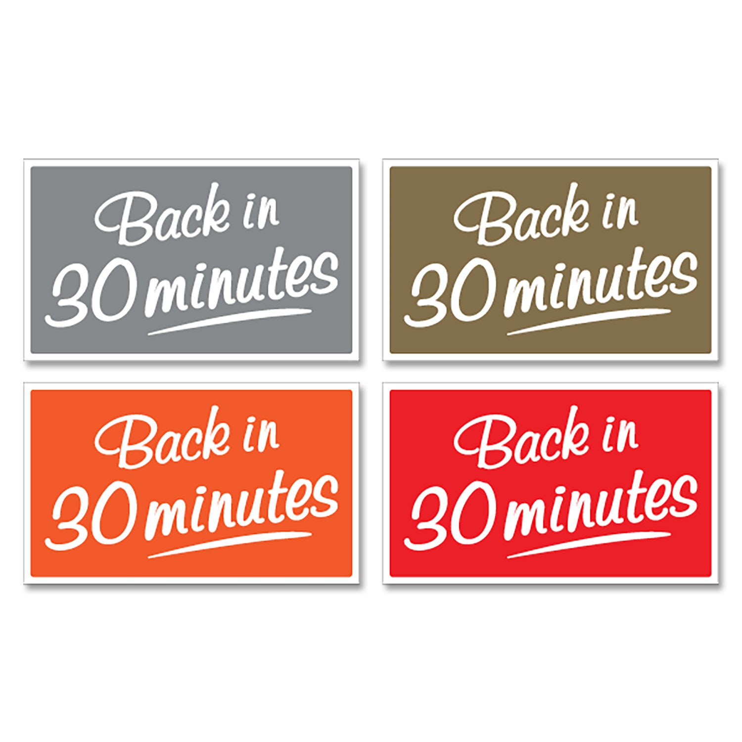 Back in 30 Minutes 3mm Rigid Hanging 120mm X 200mm Sign Shop Etsy UK