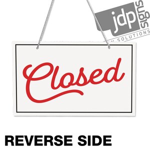 Open Closed 3mm Rigid PVC White Shop Door Window Sign With Suction Cup ...