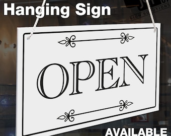 Decorative Open & Closed 3mm Rigid 120mm x 200mm Sign, Shop Window Door - 21 Colours