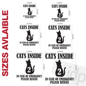 Emergency Cats Rescue Window Door Sticker - Pets Inside Rescue Decal ...