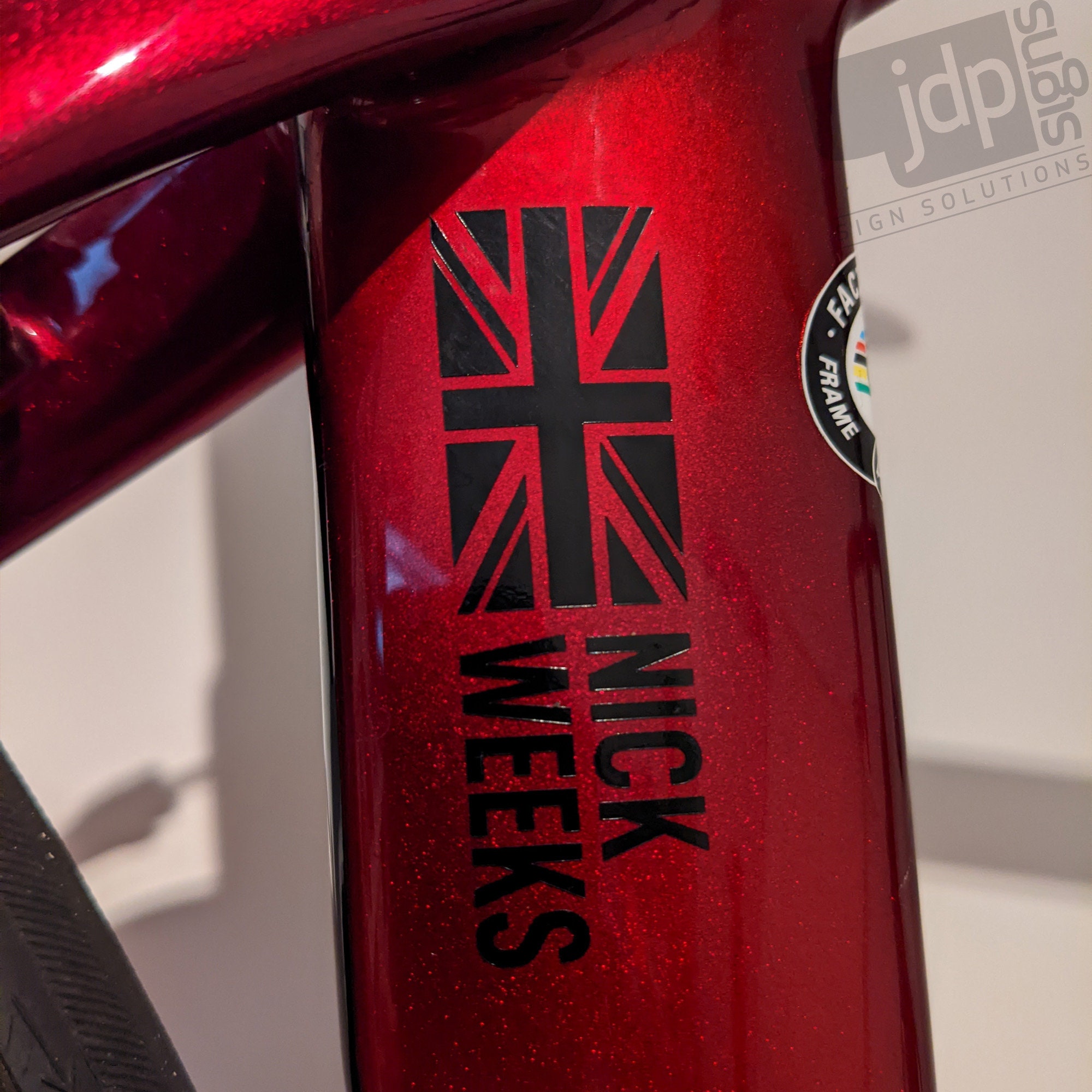 X2 Personalised England Flag Bike Frame Name Stickers Vinyl Etsy UK