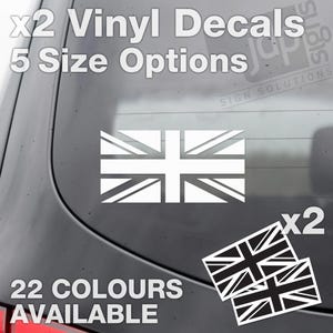 2 X Great Britain Union Jack Decals Stickers - 6 Size Options - 22 Colours Available - GB UK Racing Motorsports