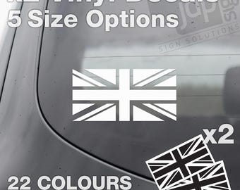 2 X Great Britain Union Jack Decals Stickers - 6 Size Options - 22 Colours Available - GB UK Racing Motorsports