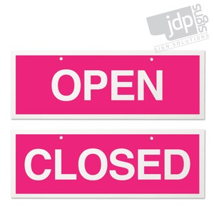 Open and Closed 3mm Rigid 75mm X 210mm Sign, Shop Window Door - 21 ...