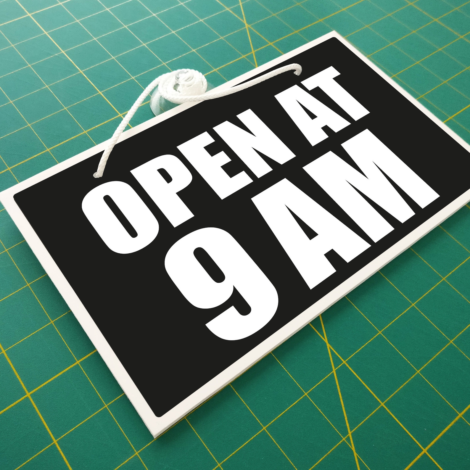 Open at 9AM 3mm Rigid 120mm X 200mm Sign Shop Window Door Etsy