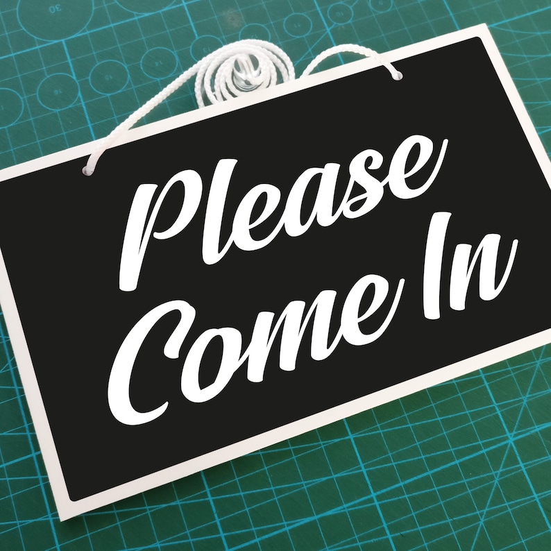 Please Come In Sorry Busy Please Wait Double Sided 3mm Rigid Etsy
