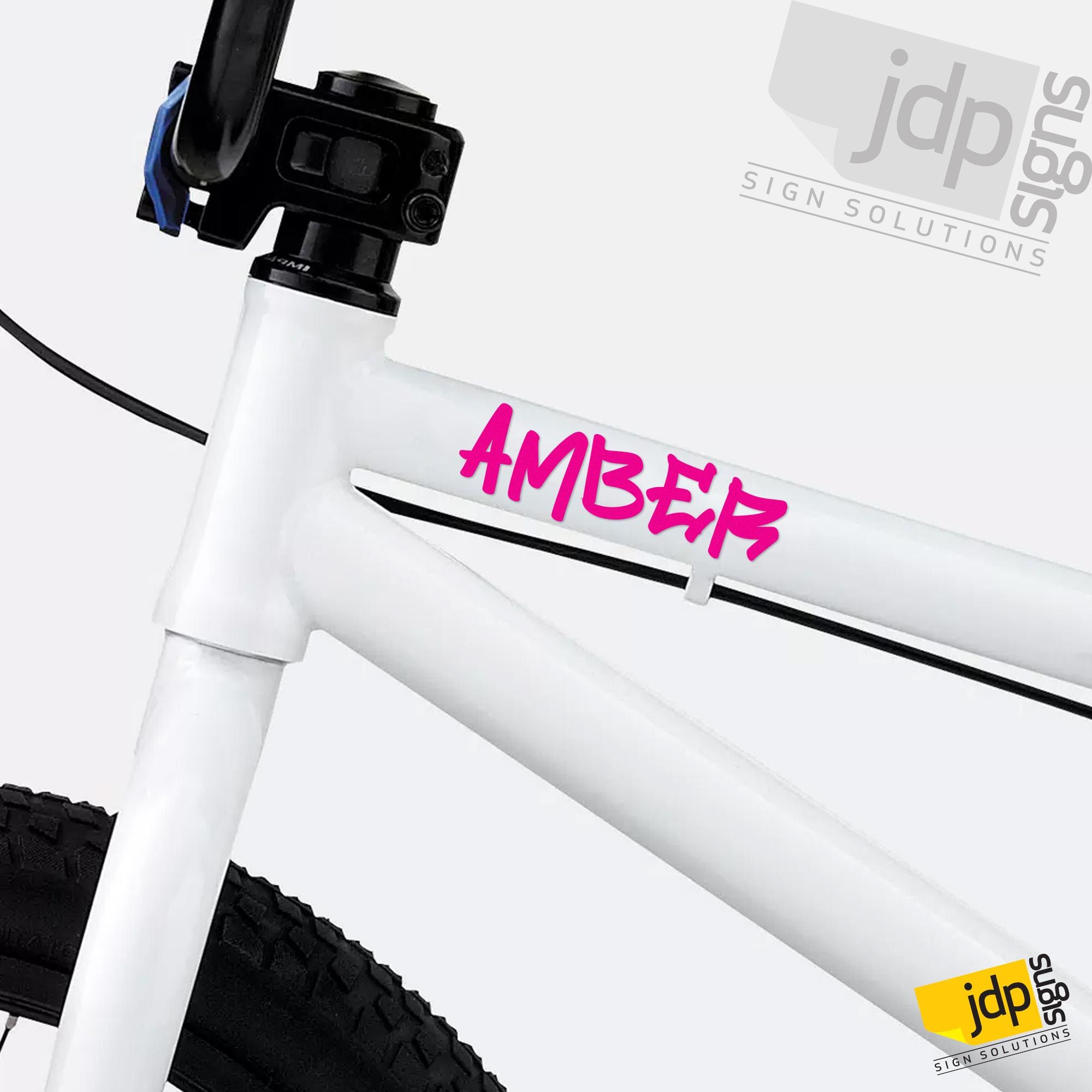 2 Adesivi Con Nome Bici Personalizzati, Etichette In Stile Scrto - Foto 3