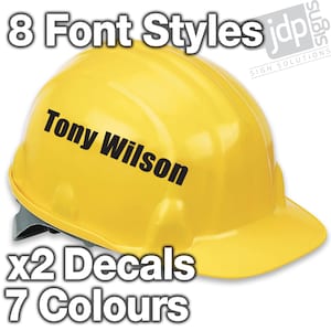 X2 gepersonaliseerde helmnaamstickers vinylstickers - 7 kleuren beschikbaar
