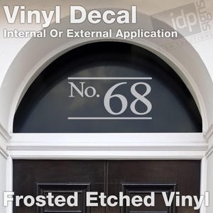 Etched Door House Number Vinyl Decal Sticker - 5 Size Options - Symbol