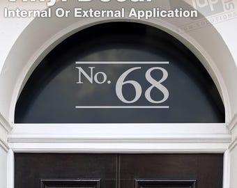 Etched Door House Number Vinyl Decal Sticker - 5 Size Options - Symbol