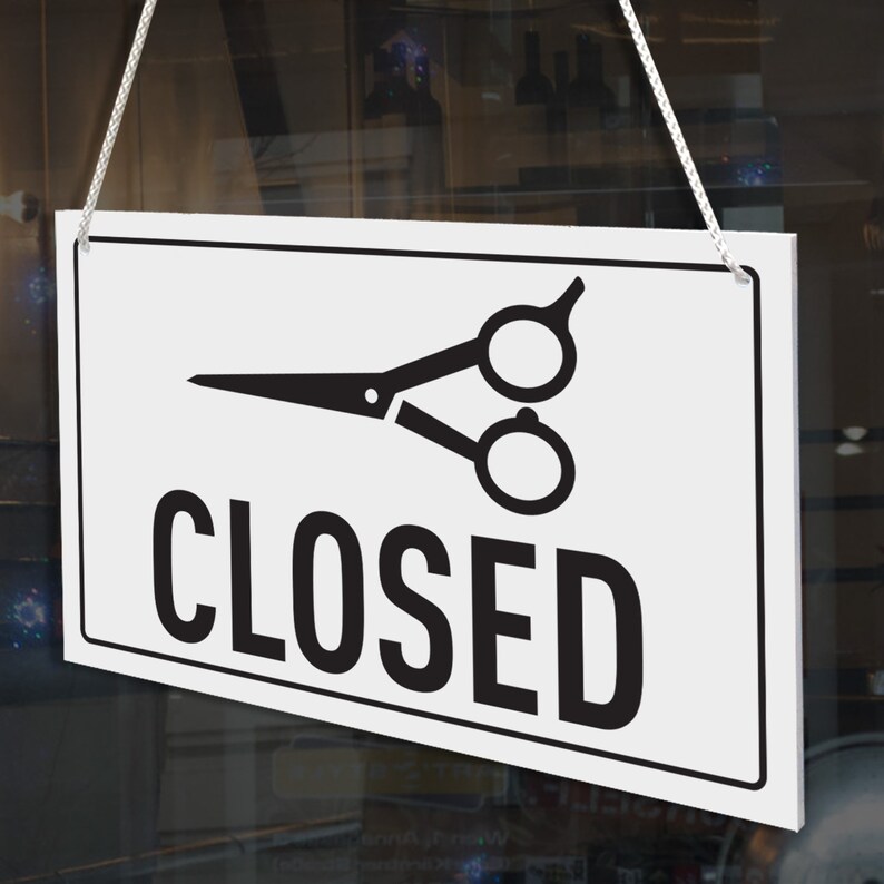 Buy Barbers Open and Sorry Closed 3mm Rigid 140mm X 230mm Sign Online ...