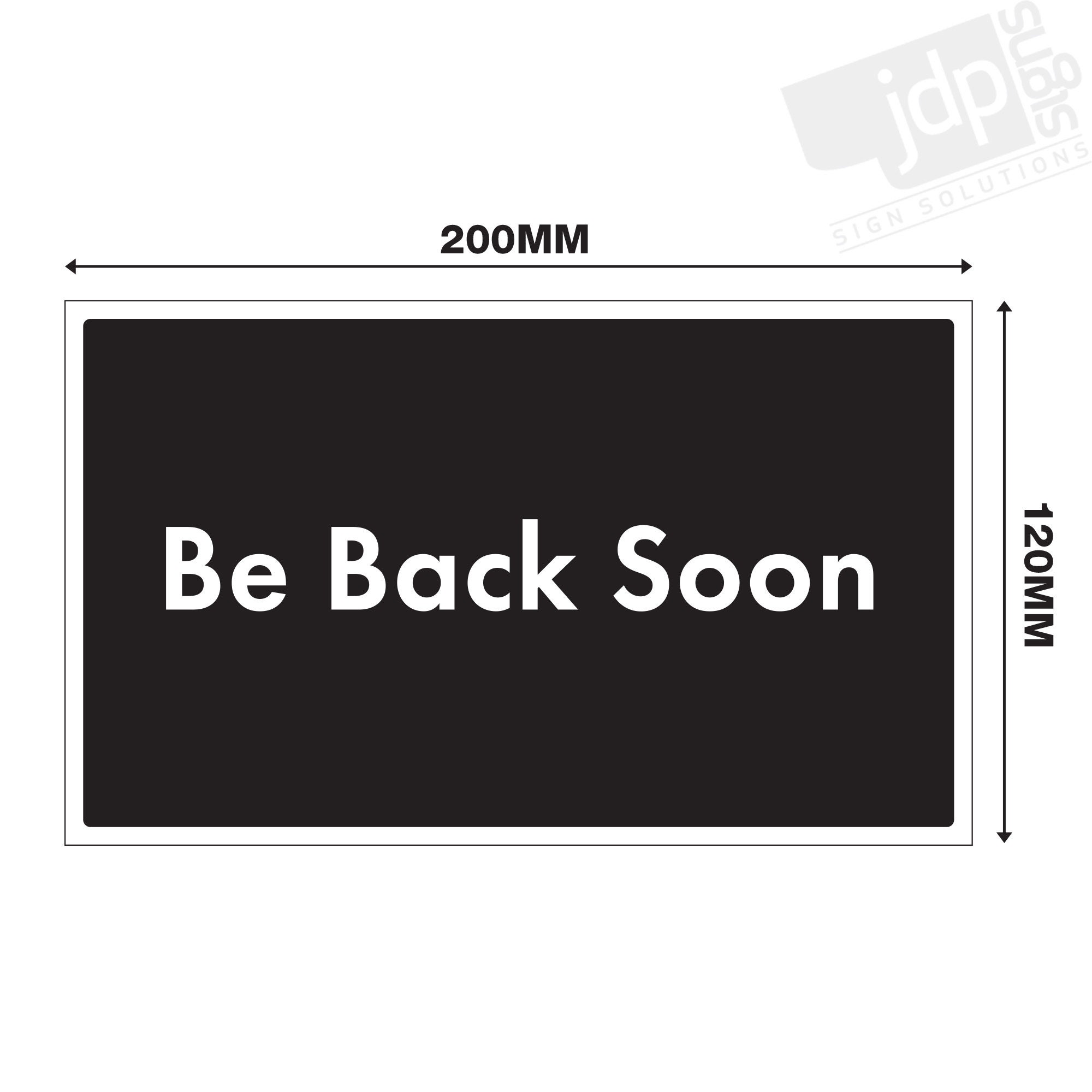 Be Back Soon Hanging Sign, Shop Window/door - 120mm X 200mm Sign - 21 ...