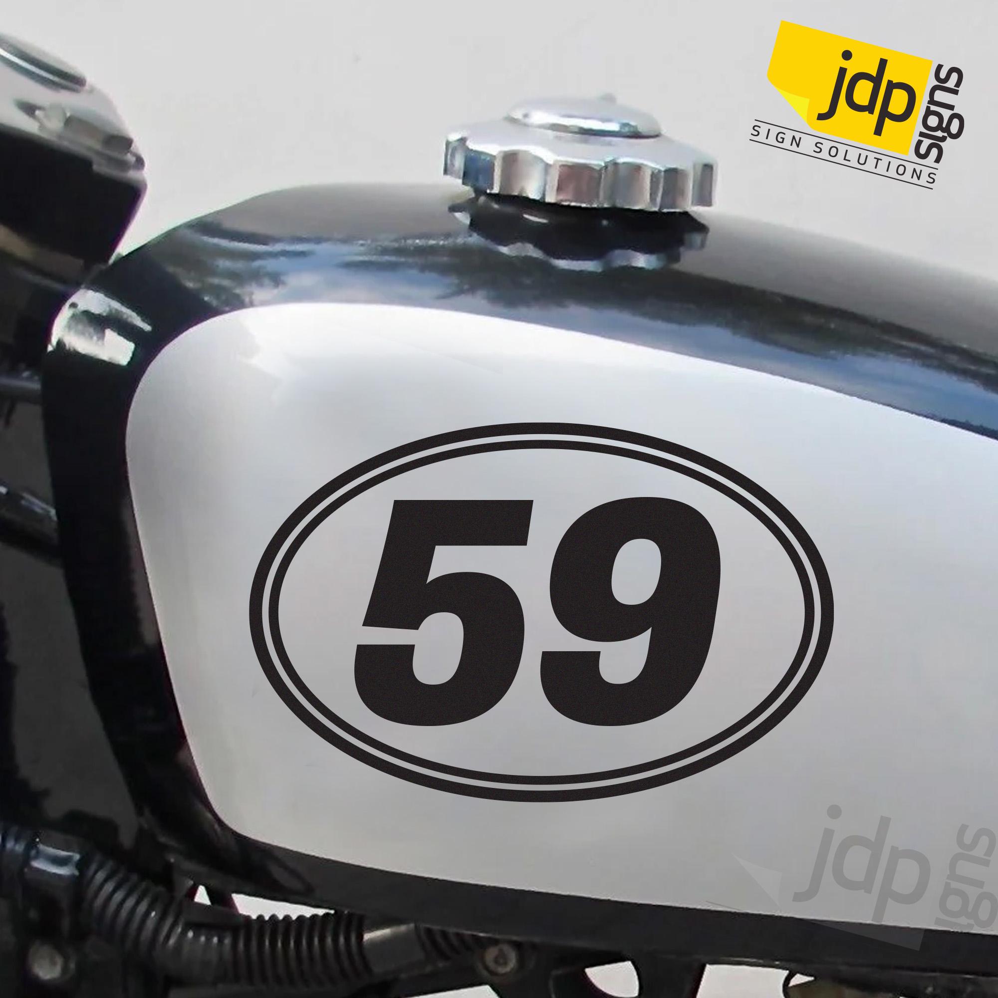Oval Racing Numbers 2 X Custom Oval Race Numbers Vinyl Stickers Motocross Kart Decals Mx ...