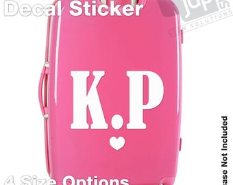 Personalised Initials Suitcase Luggage Vinyl Sticker Decal - 4 Size Options - 12 Colours Available