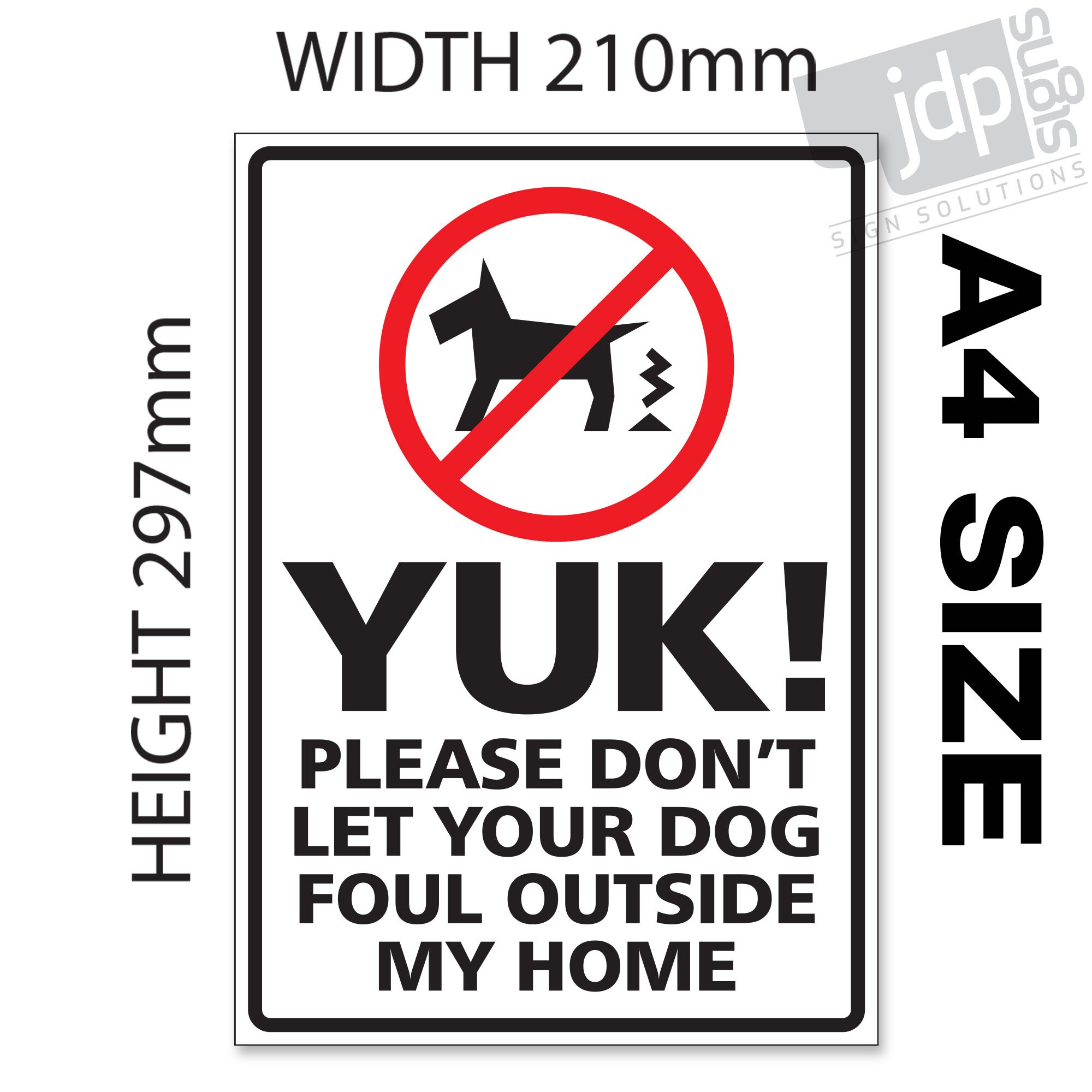 Dog Sign Please Do Not Let Your Dog Foul This Area A4 Aluminium | UK