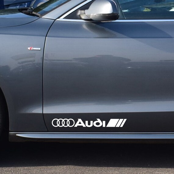 Audi 2 X Door Side Skirt Decals Vinyl Stickers For All Models White