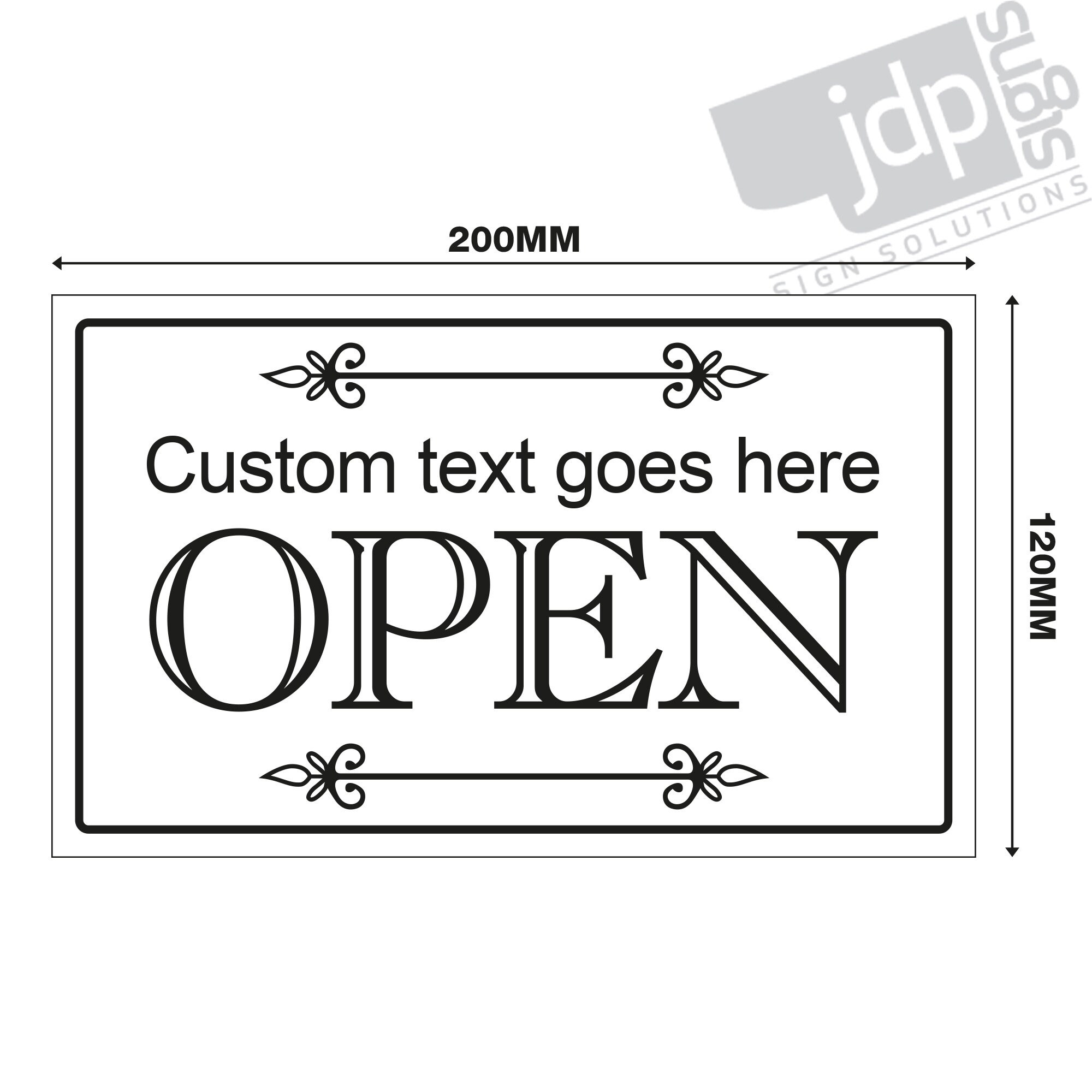 Personalised Custom Made Open Closed Hanging Sign, 3mm White Rigid ...
