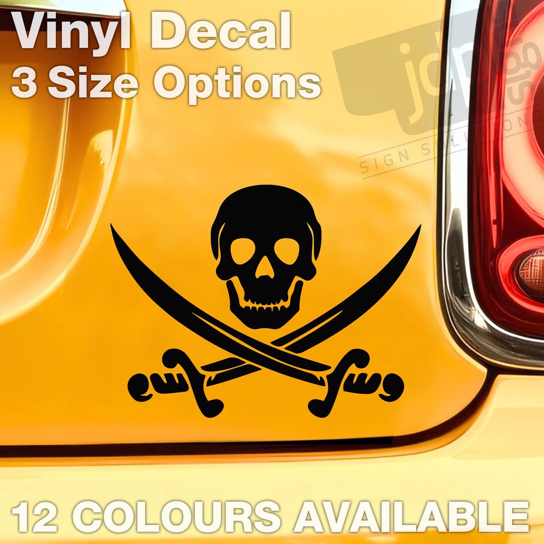 Skull & Crossbones Pirate Bumper Window Car Laptop Vinyl Sticker Decal ...