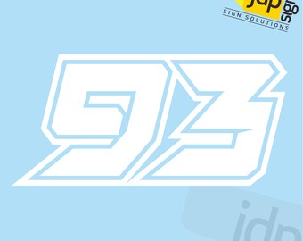 Custom Race Number Decals – 3-Pack Vinyl Stickers For Bike, Motorbike, GoKart, Car (2x120H, 1x150H)