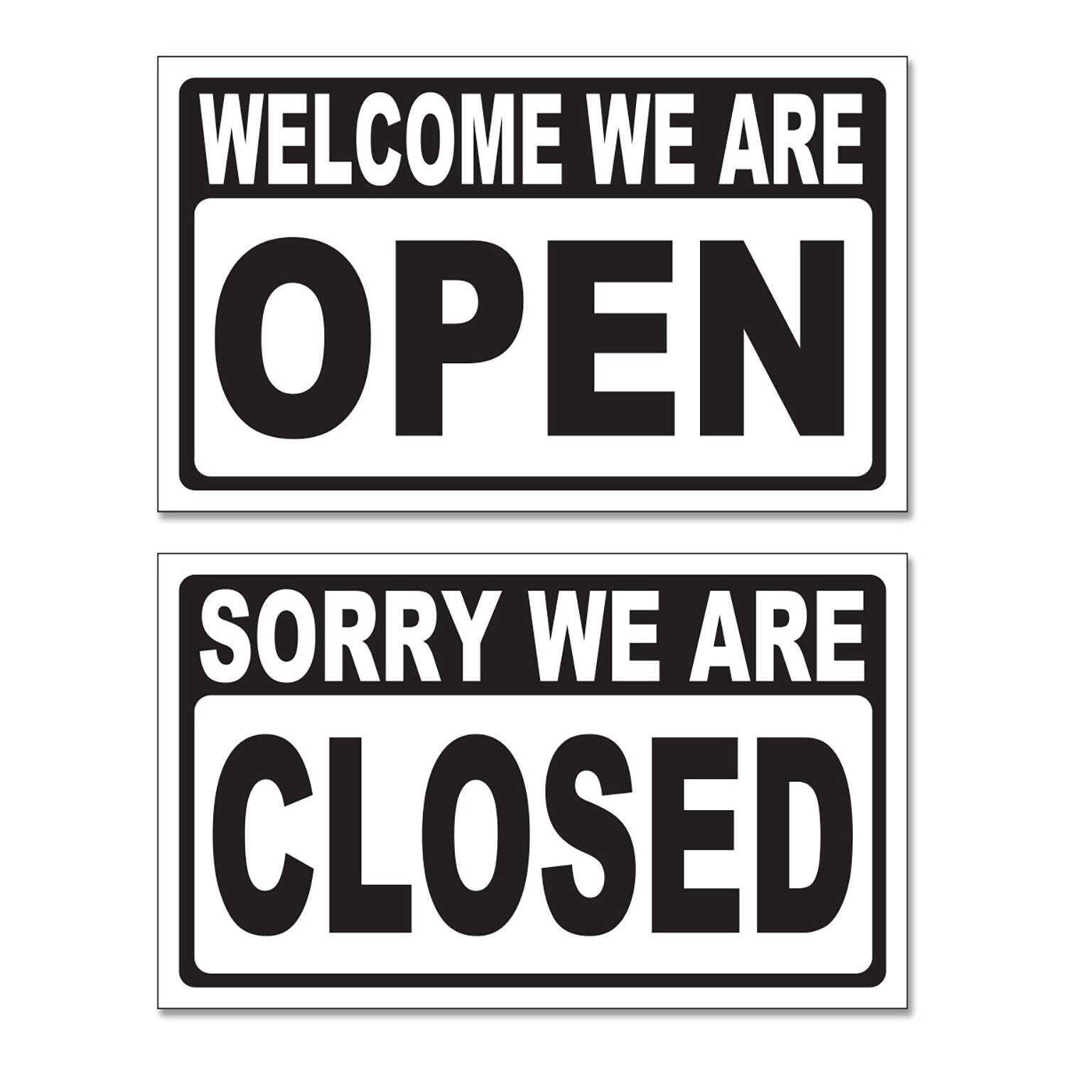 Welcome We Are Open / Sorry We Are Closed 3mm Rigid 120mm X 200mm