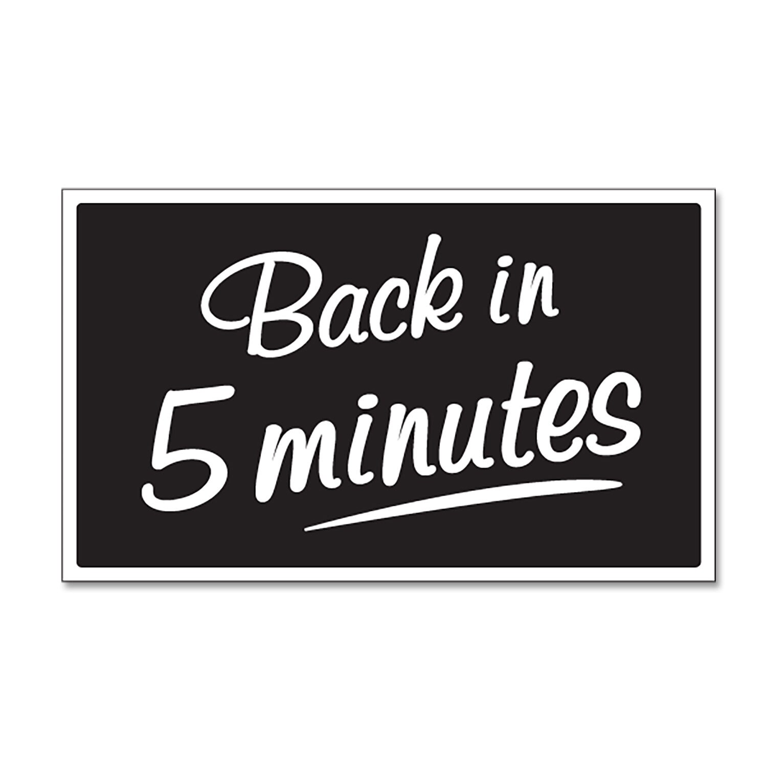 Back In 5 Minutes 3mm Rigid Hanging 120mm X 200mm Sign Shop Etsy UK Back In 5 Minutes 3mm Rigid Hanging 120mm X 200mm Sign Shop Etsy UK