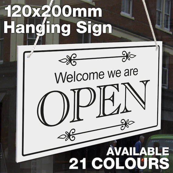 ショップサイン　Welcome／CLOSED Welcome We Are Open / Sorry We Are Closed 3mm Rigid 120mm X 200mm