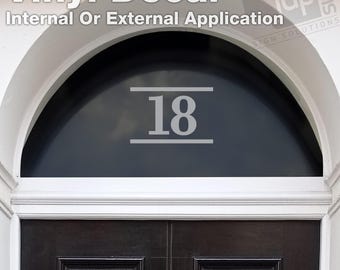 Haus Türnummer Aufkleber Fanlight Oval Mattiert Geätzt Vinyl
