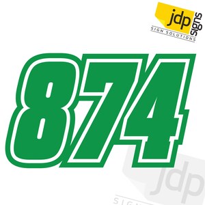 3 X Custom Race Numbers Vinyl Stickers Motocross Kart Decals Mx Dirt ...